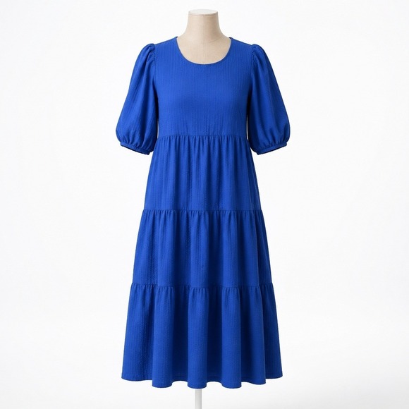 Old Navy Dresses & Skirts - Seersucker Tiered Maxi Peasant Dress SIze XL Royal Blue Regency Muumuu Resort